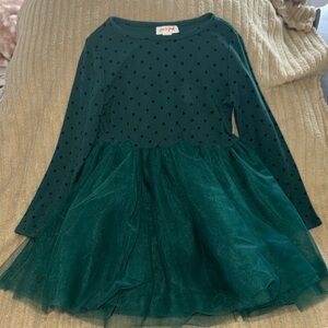 Cat & Jack Green Tulle Polka Dot Dress
